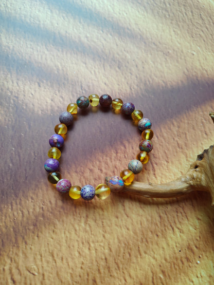 Imperial Jasper & Citron Amber Bracelet