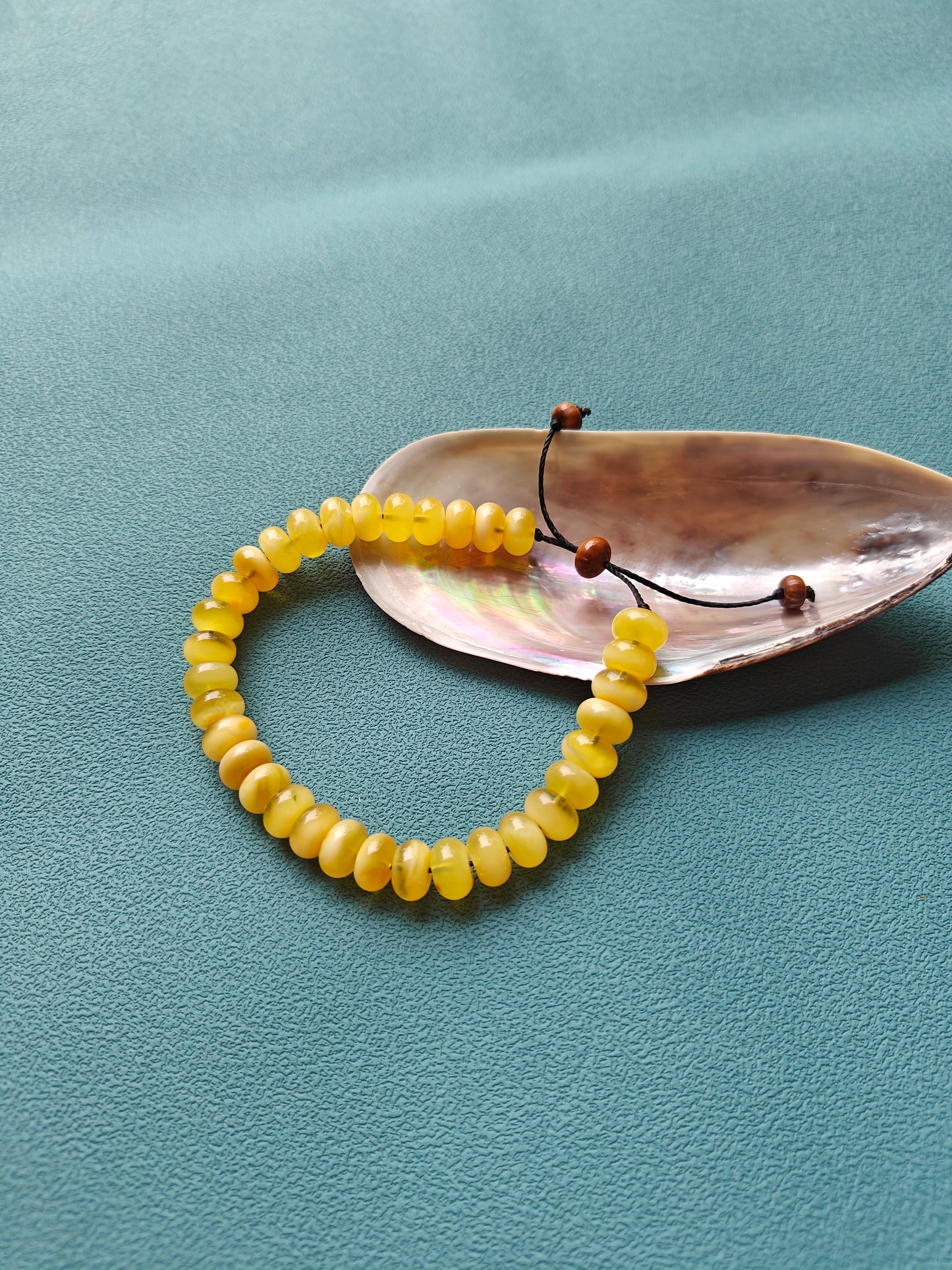 Half Half Cloudy Donut Amber Adjustable Bracelet