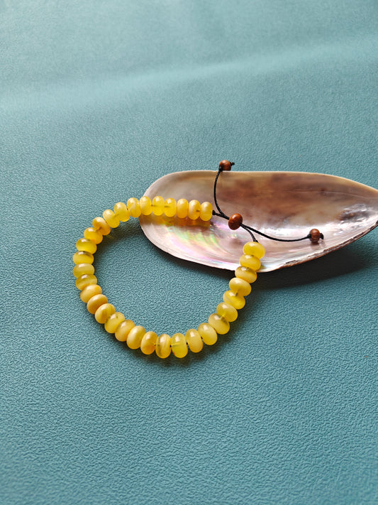Half Half Cloudy Donut Amber Adjustable Bracelet
