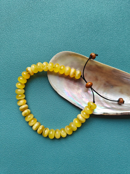 Half Half Cloudy Donut Amber Adjustable Bracelet
