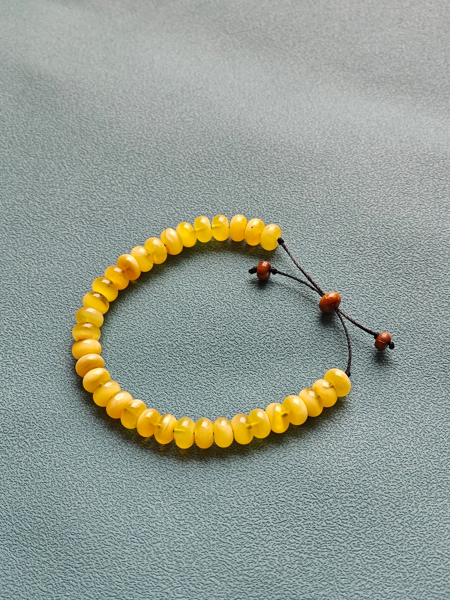 Half Half Cloudy Donut Amber Adjustable Bracelet