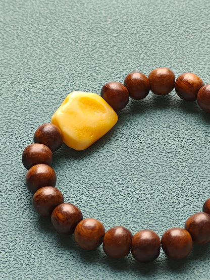 Kokka Seed & Raw Royal White Amber Bracelet