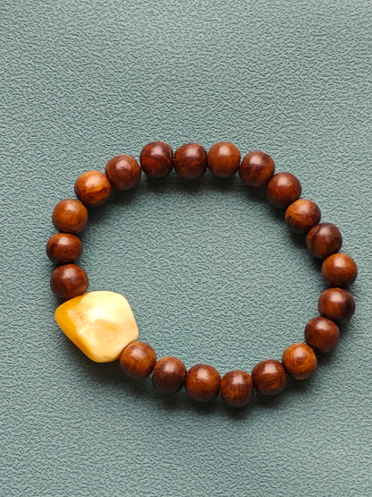 Kokka Seed & Raw Royal White Amber Bracelet