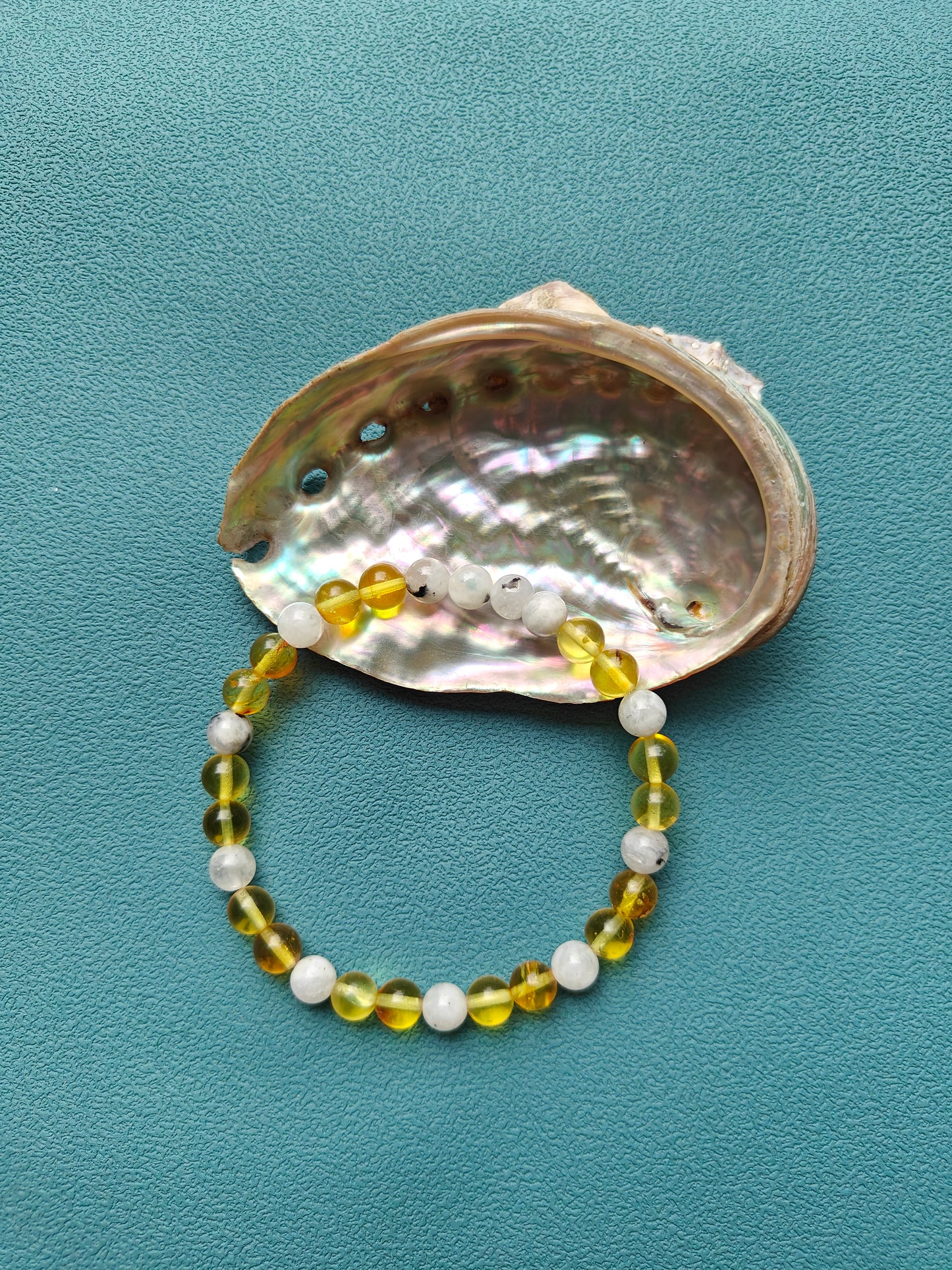 Citron Amber & Moonstone Bracelet