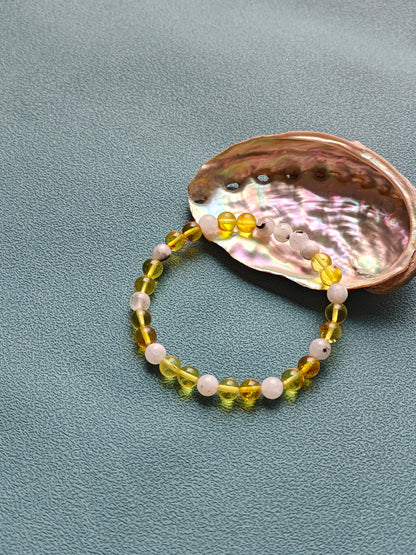 Citron Amber & Moonstone Bracelet