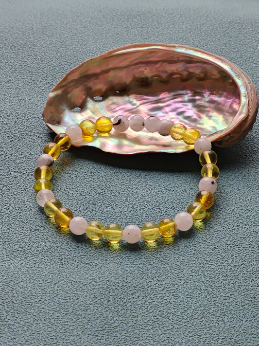 Citron Amber & Moonstone Bracelet