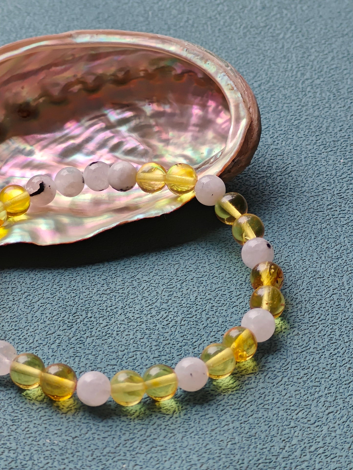Citron Amber & Moonstone Bracelet