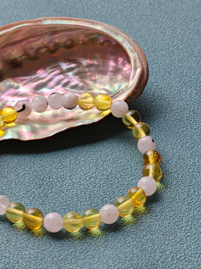 Citron Amber & Moonstone Bracelet