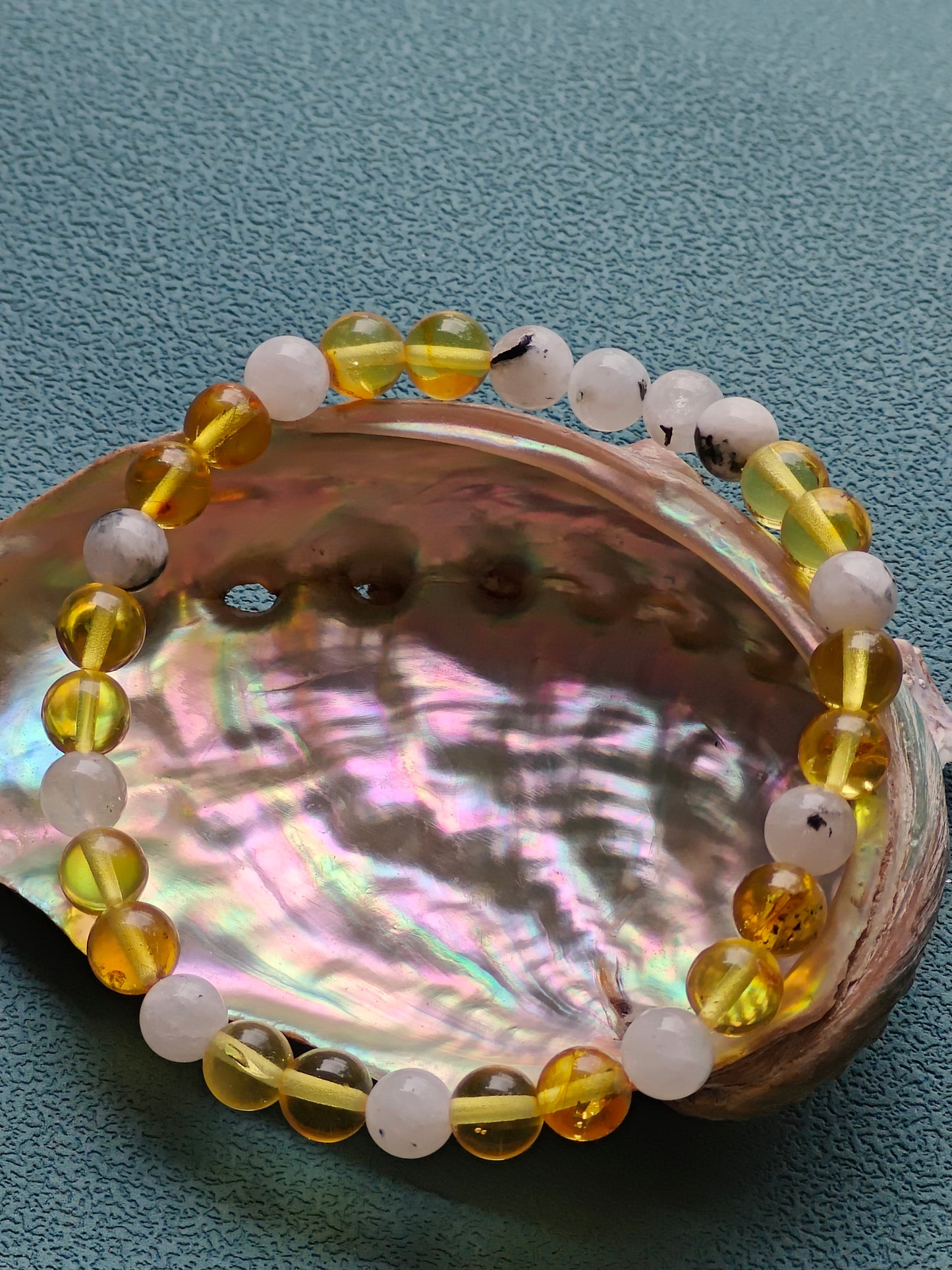 Citron Amber & Moonstone Bracelet