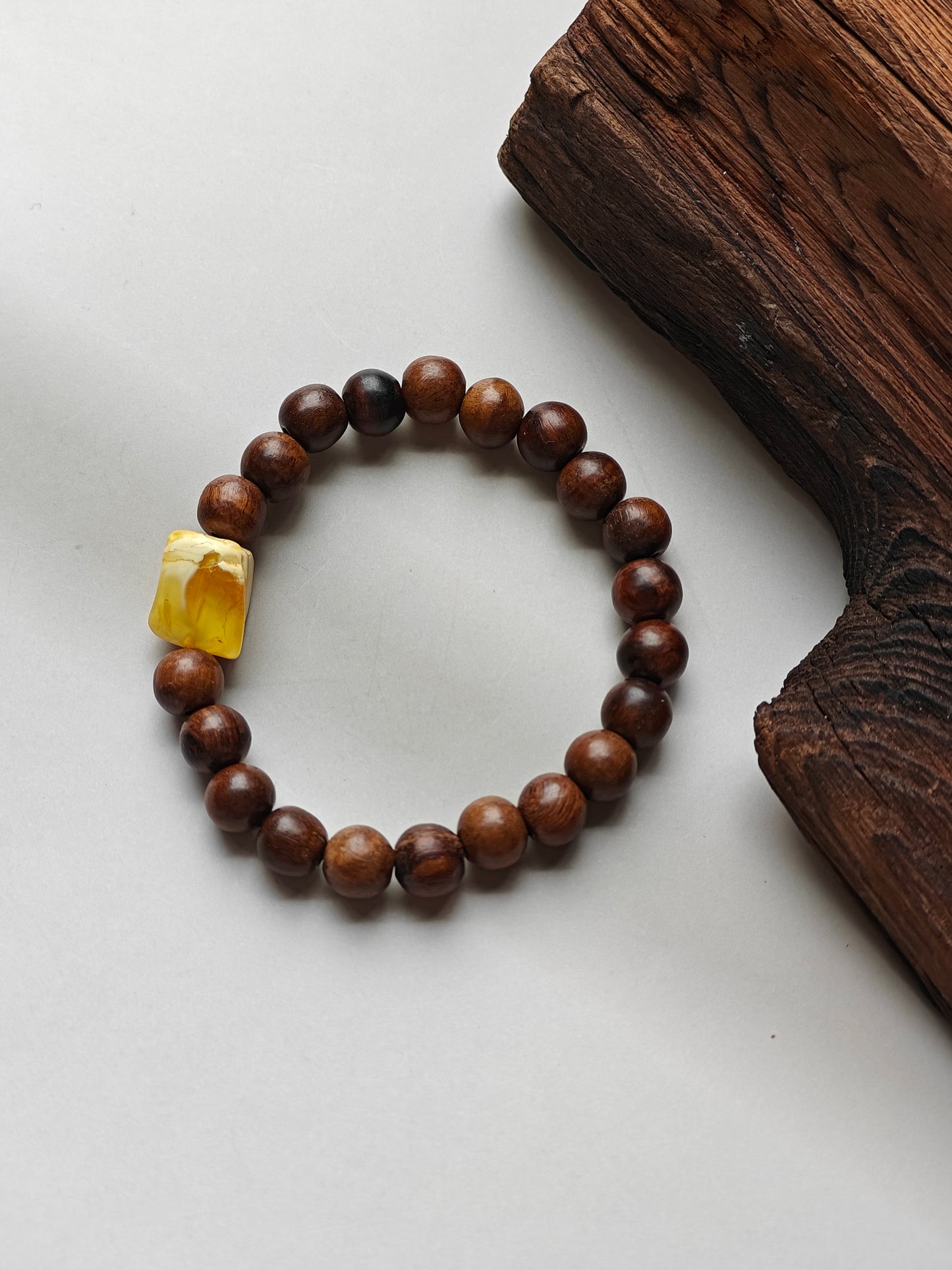 Kokka Seed & Raw Royal White Amber Bracelet