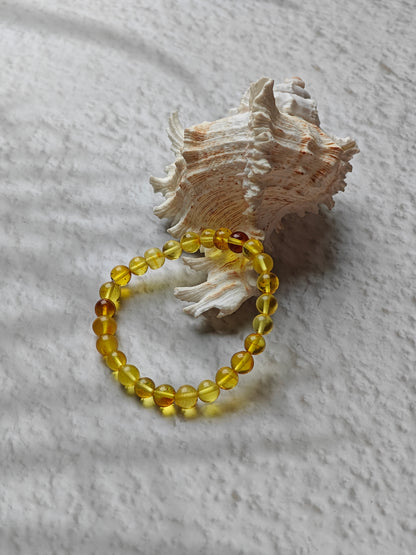 Citron Amber Beaded Bracelet