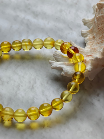 Citron Amber Beaded Bracelet