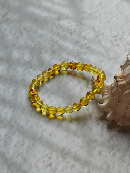 Citron Amber Beaded Bracelet
