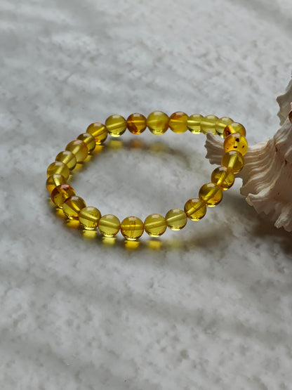 Citron Amber Beaded Bracelet