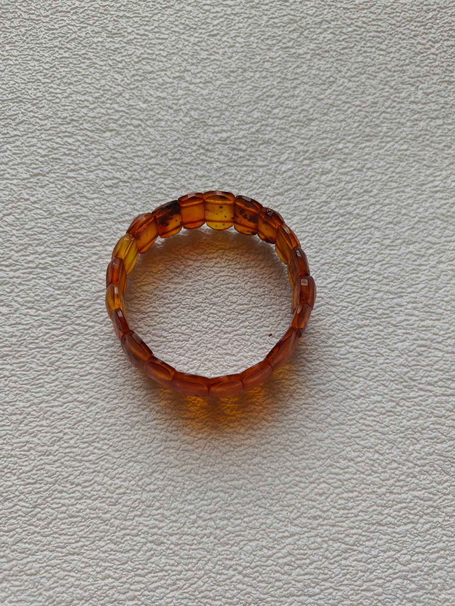 Matte Cognac Amber Bracelet | Flat Beads