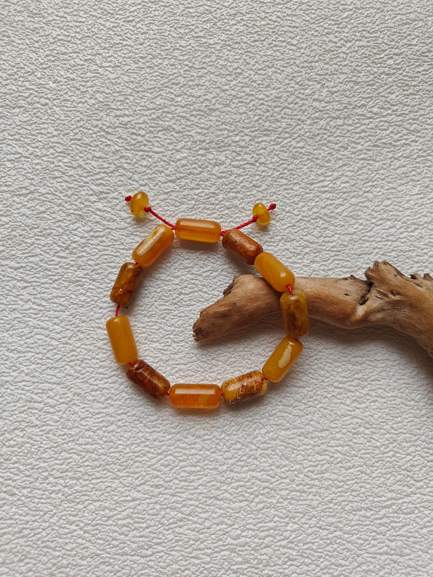 Raw Multicolor Amber Adjustable Bracelet | Barrel Beads