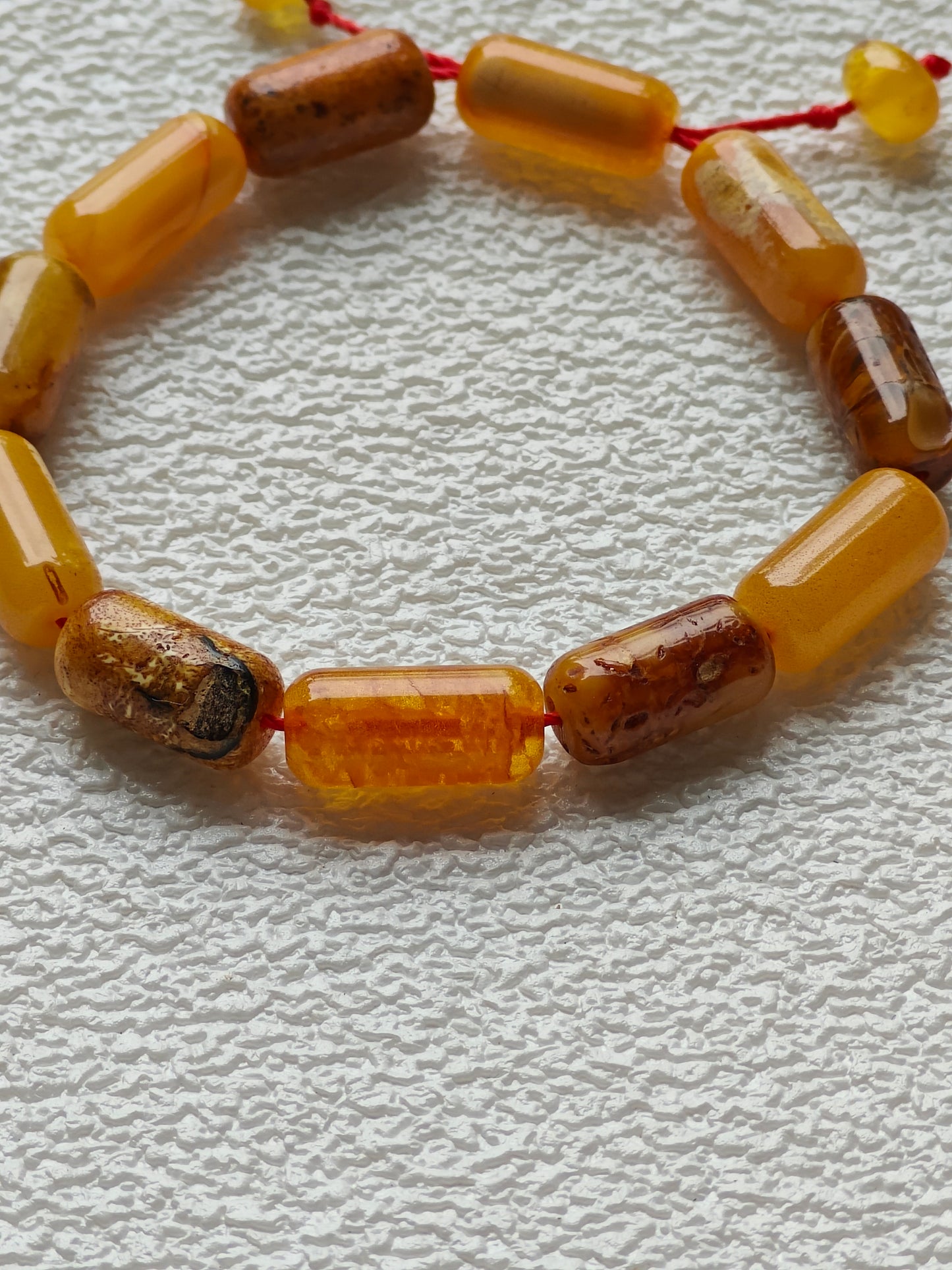 Raw Multicolor Amber Adjustable Bracelet | Barrel Beads