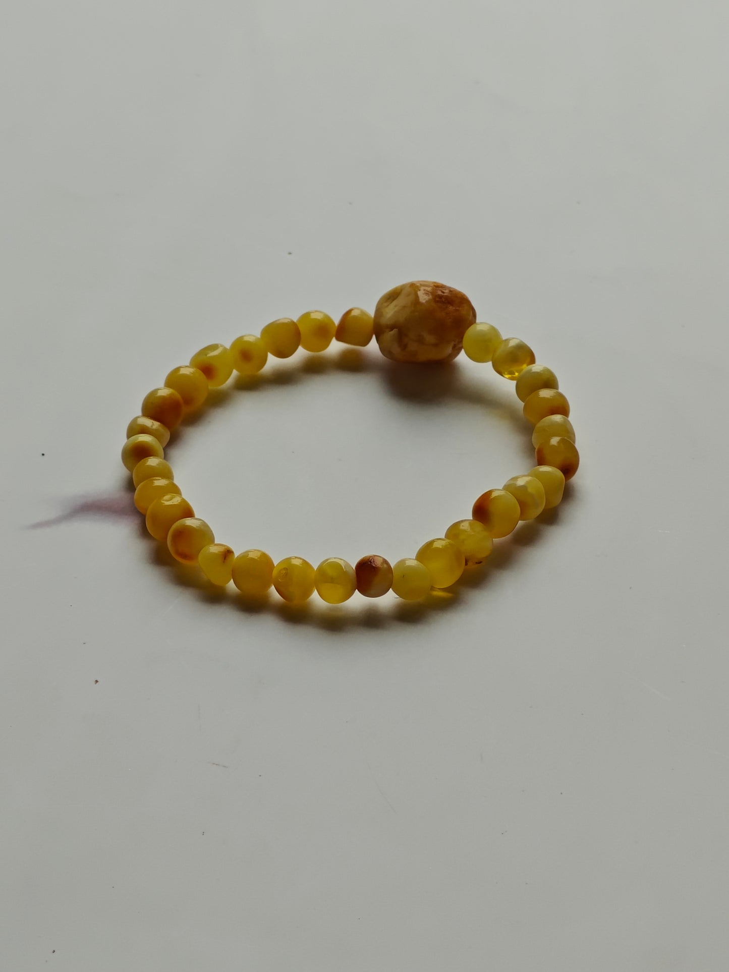Multicolor Amber Bracelet with Raw Royal White Accent