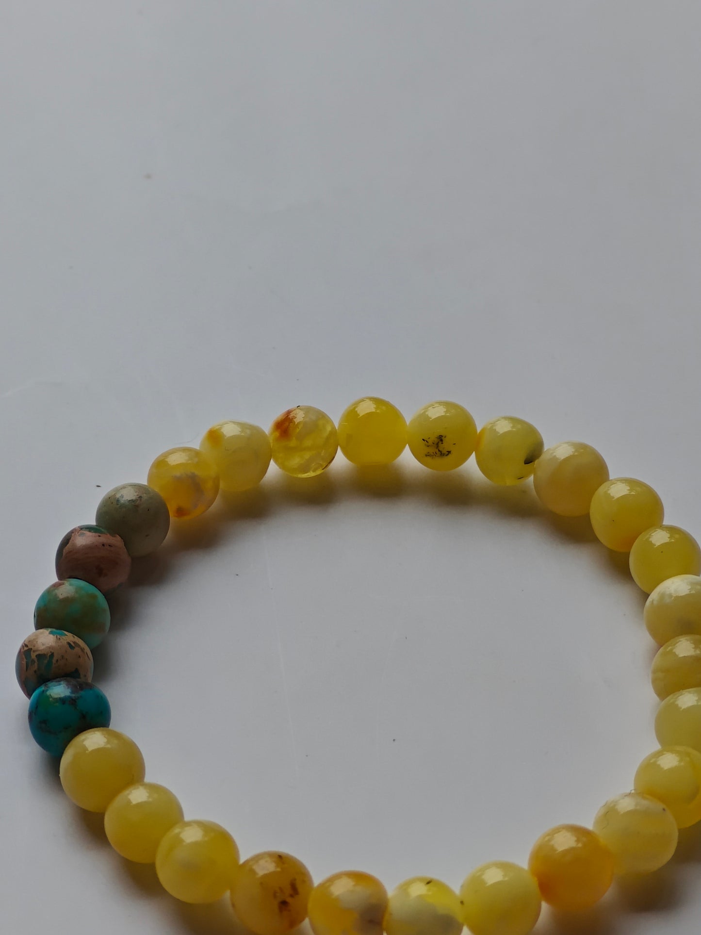 Milk Amber & French Riviera Jasper Beaded Bracelet