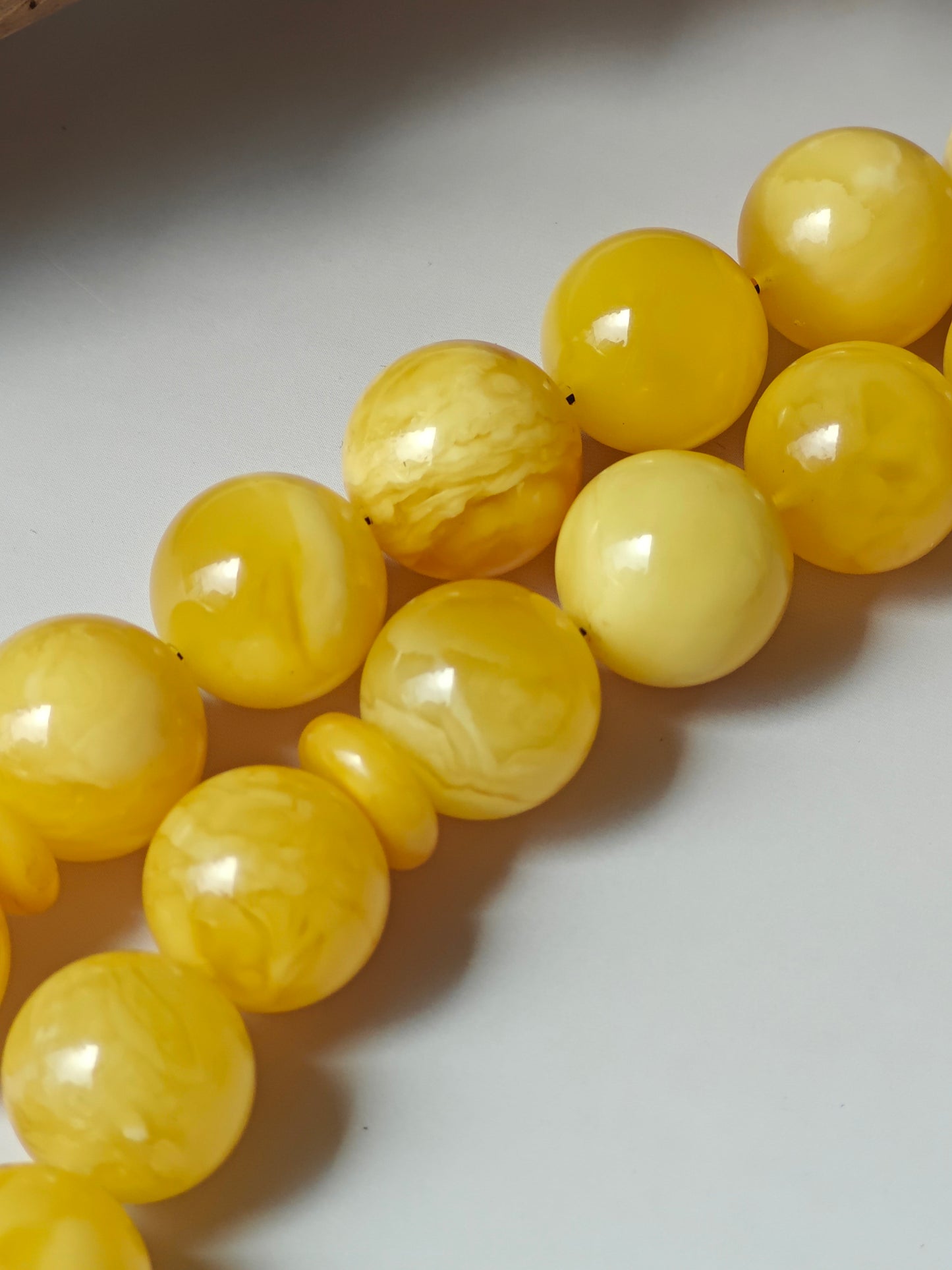 Premium Amber Tasbih 33 Beads – Light Butterscotch & Tiger Pattern, Large 13.5mm Beads, 51 g