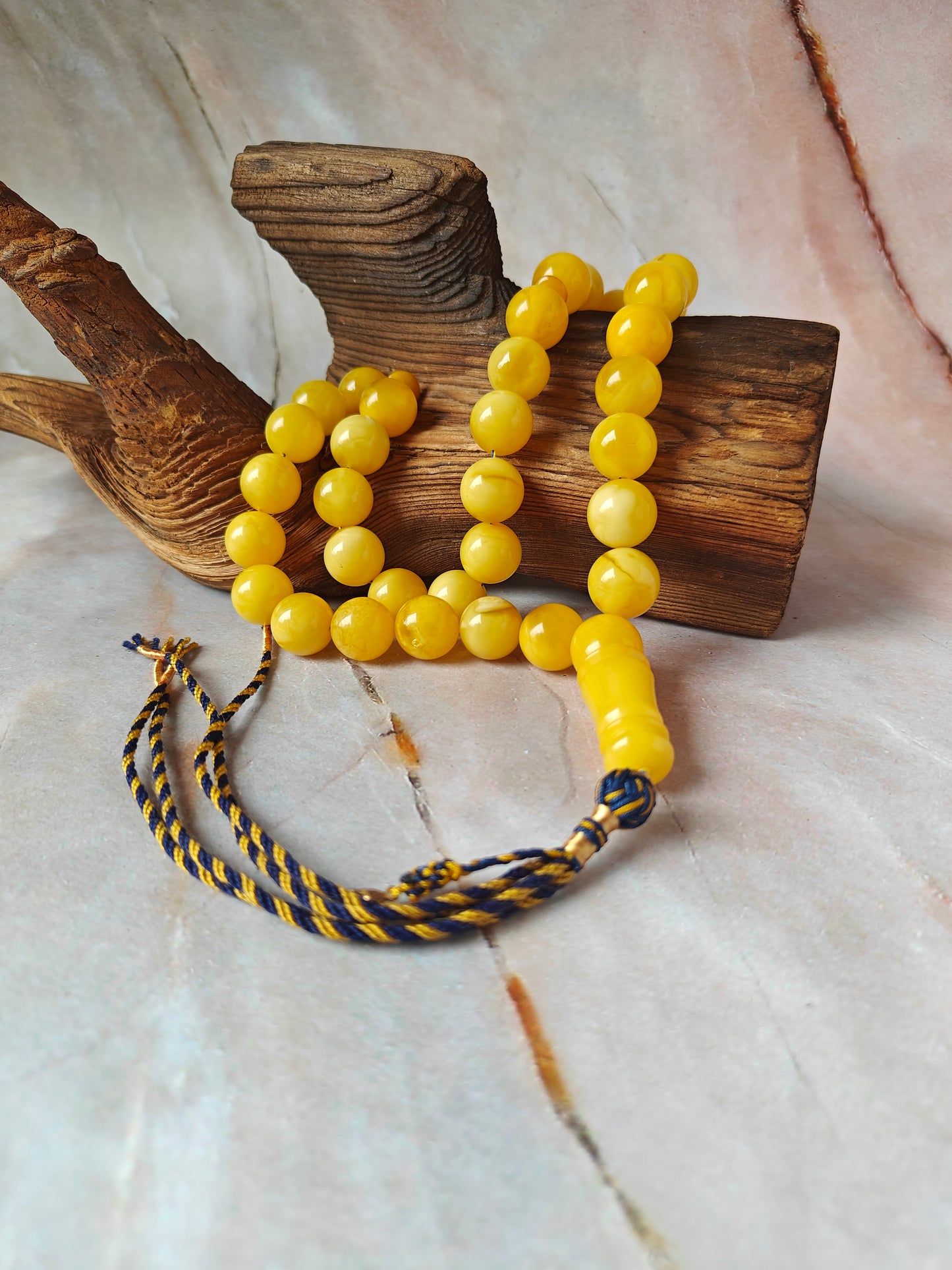 Premium Amber Tasbih 33 Beads – Butterscotch | Milky & Aged Tones, Large 13.5mm Beads|  53 g