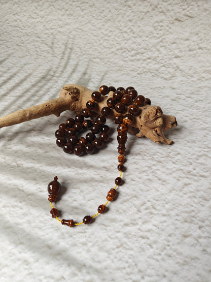 Galaxy Brown American Bakelite Tasbih | 39 Round Beads 11mm | Backgammon Origin | 45g