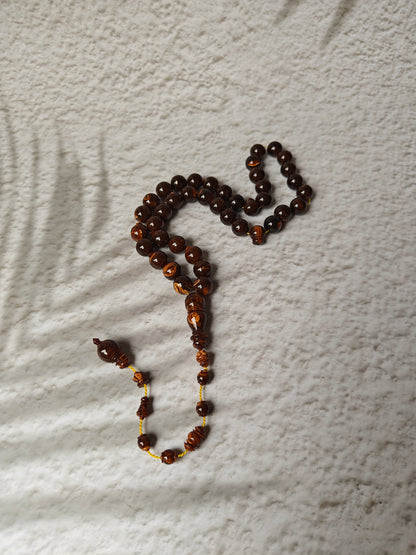 Galaxy Brown American Bakelite Tasbih | 39 Round Beads 11mm | Backgammon Origin | 45g