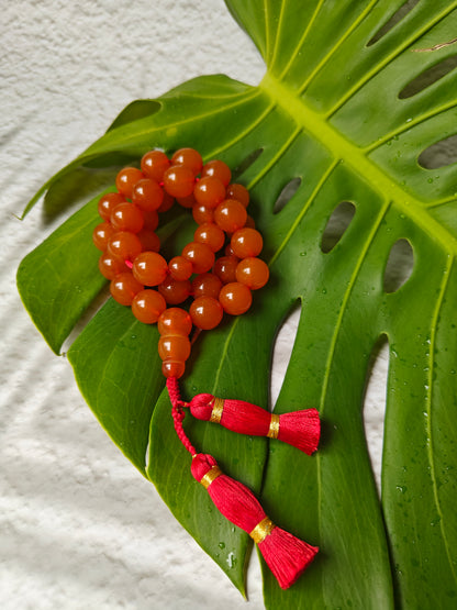 Antique Russian Melted Amber Misbah | 33 Round Beads | 13.5mm | 49.5g