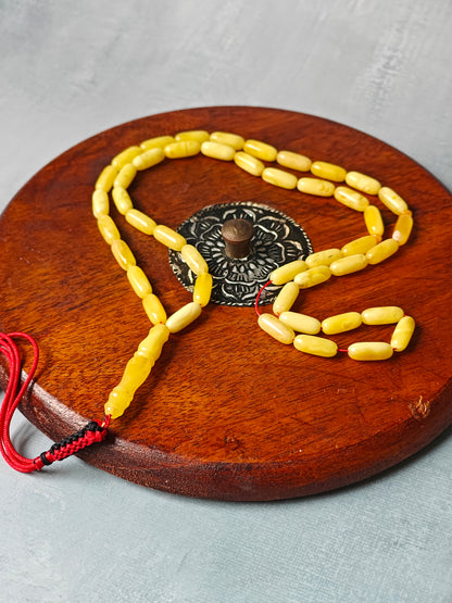 Natural Cloudy Milk Baltic Amber Misbah | 45 Capsule Beads | Natural Inclusions | 18.3g