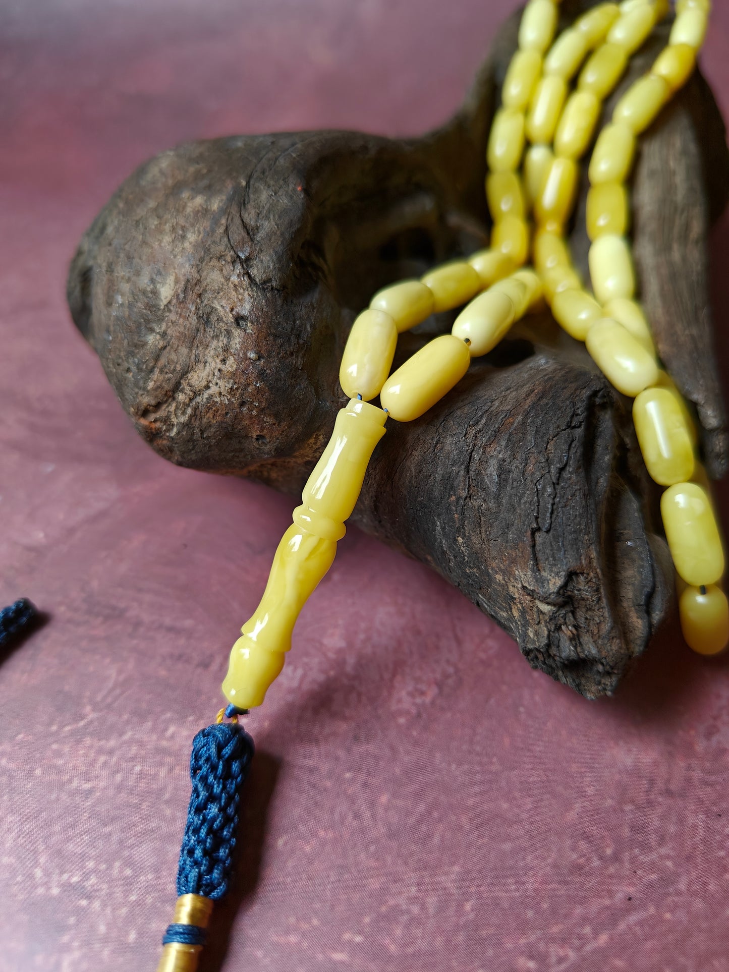 Milky Baltic Amber Rosary | 45 Micro Capsule Shape Beads | Pocket Size | 16.1g