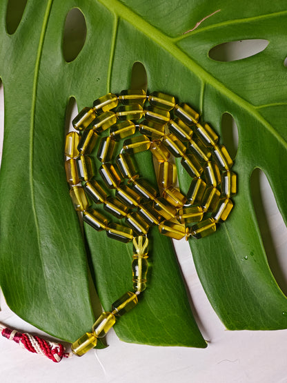 Natural Green Caribbean Amber Misbah | 45 Barrel Beads | 21.5g
