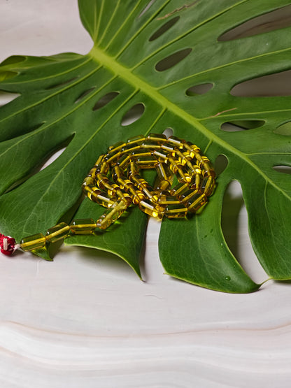 Natural Green Caribbean Amber Misbah | 45 Barrel Beads | 21.5g