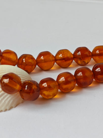 German Bakelite Misbah – 37 Istanbul Beads | Rare Star Disk Orange