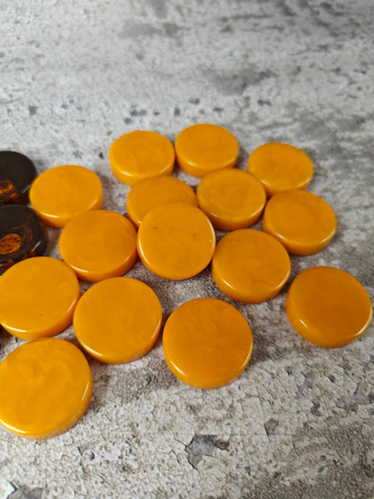Antique American Bakelite Checkers – Galaxy Color Raw Material (30 Pieces, 255.9g)