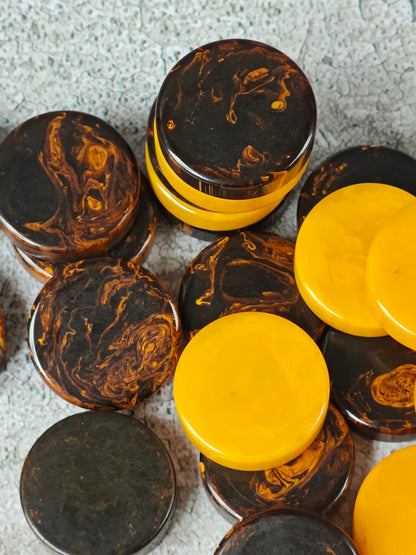 Antique American Bakelite Checkers – Galaxy Color Raw Material (30 Pieces, 255.9g)