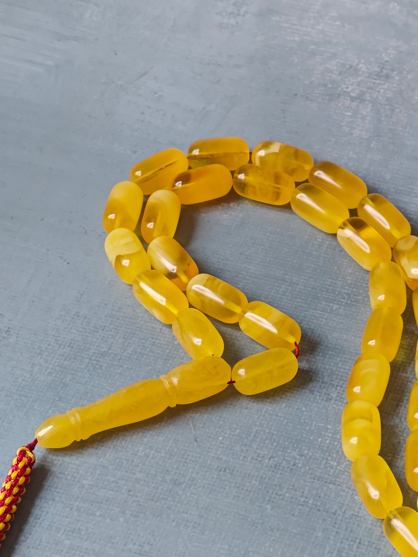 Honey & Half-Half Baltic Amber Rosary  – 45+3 Beads | Lightweight Daily Use
