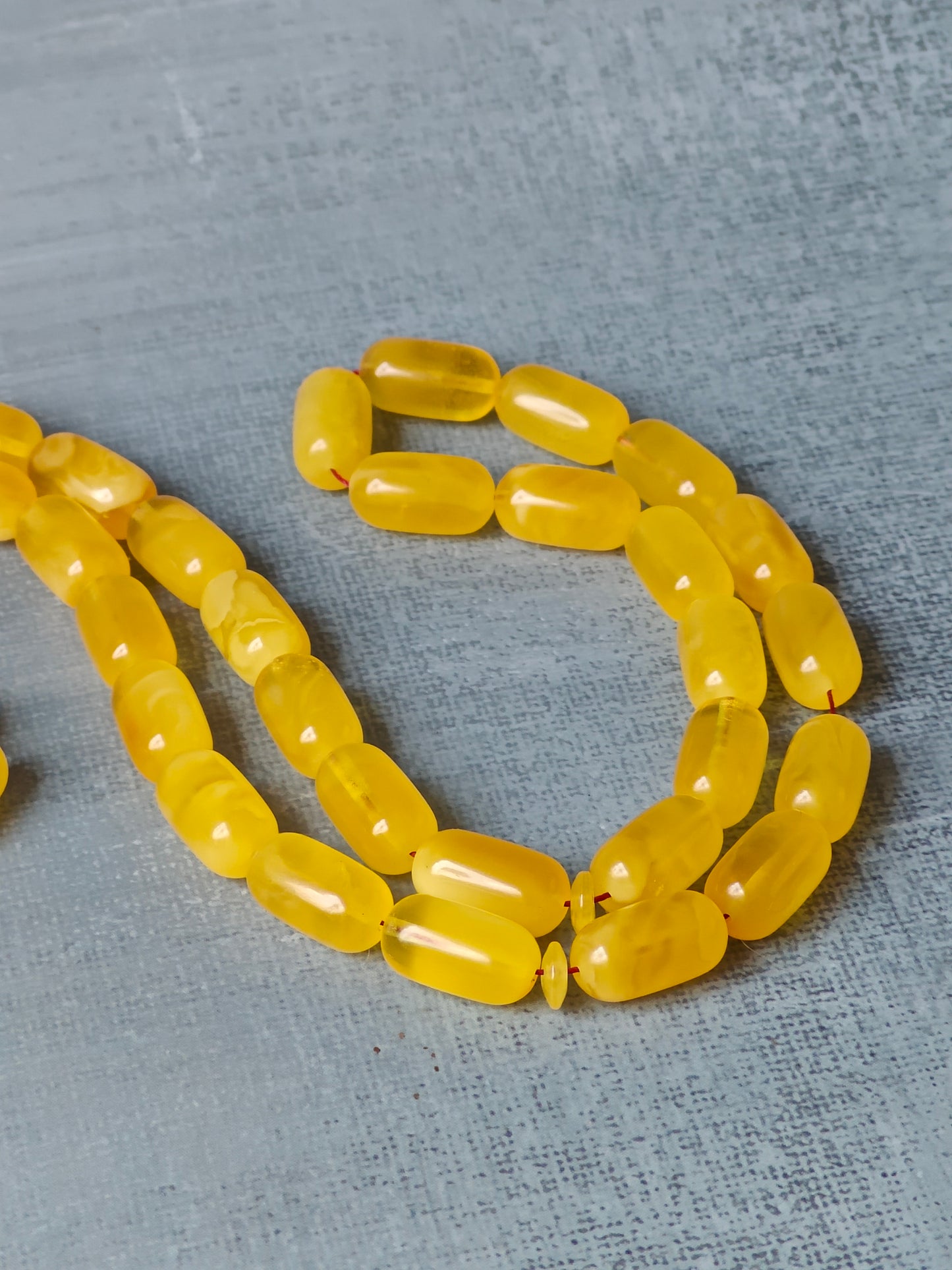 Honey & Half-Half Baltic Amber Rosary  – 45+3 Beads | Lightweight Daily Use
