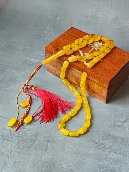 Honey & Half-Half Baltic Amber Rosary  – 45+3 Beads | Lightweight Daily Use