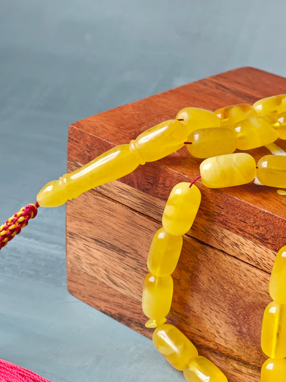 Honey & Half-Half Baltic Amber Rosary  – 45+3 Beads | Lightweight Daily Use