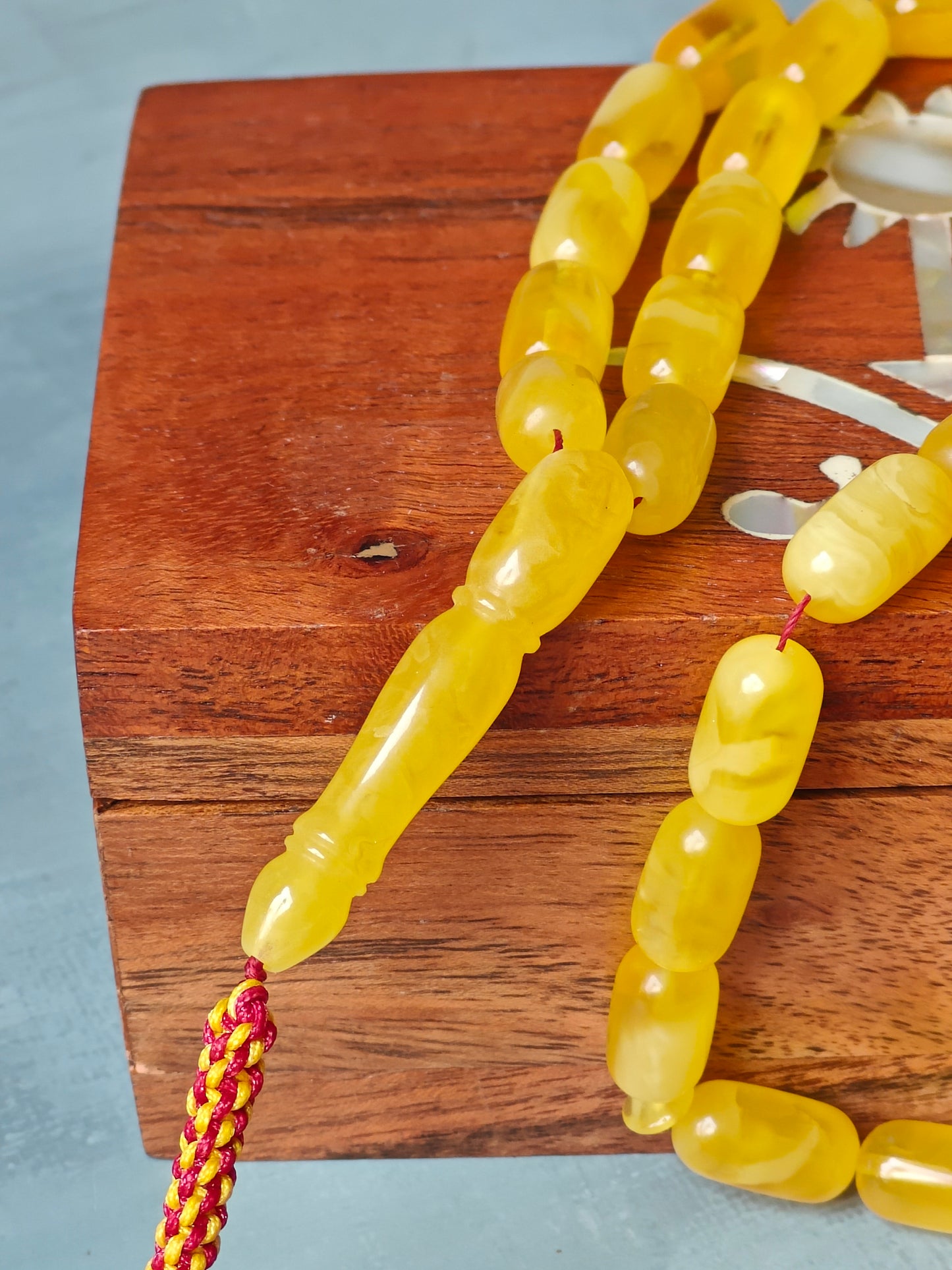 Honey & Half-Half Baltic Amber Rosary  – 45+3 Beads | Lightweight Daily Use