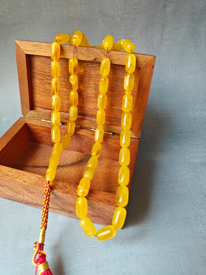 Honey & Half-Half Baltic Amber Rosary  – 45+3 Beads | Lightweight Daily Use