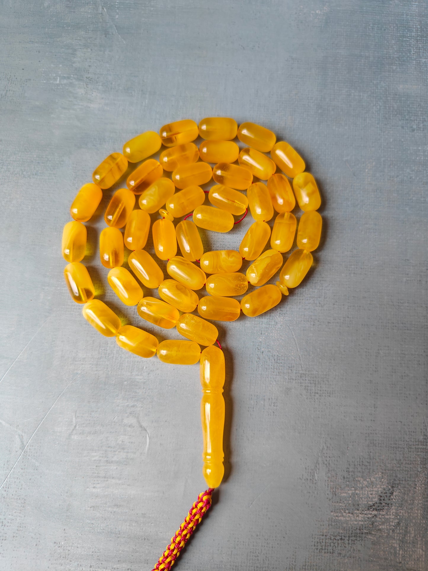 Honey & Half-Half Baltic Amber Rosary  – 45+3 Beads | Lightweight Daily Use