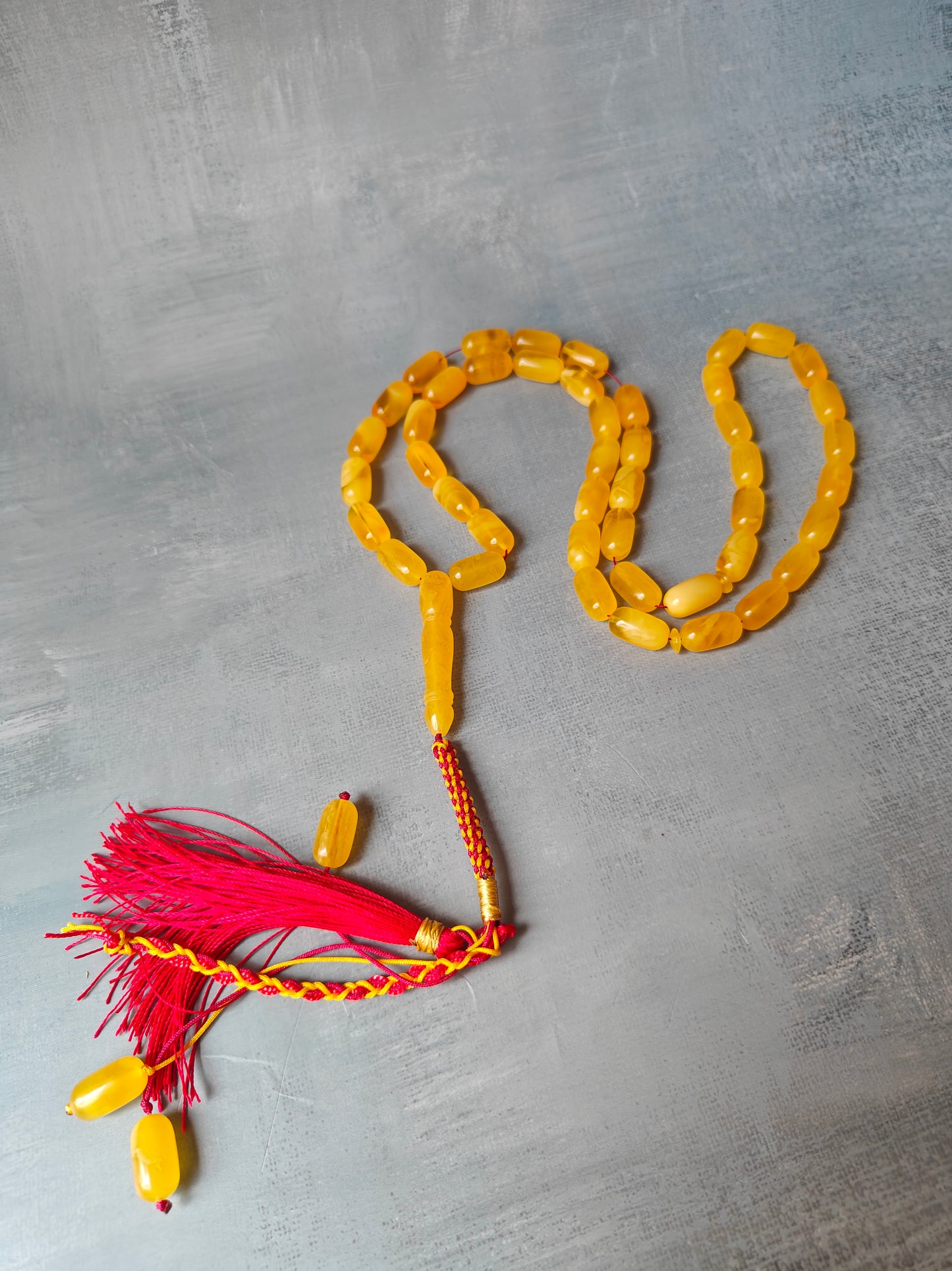 Honey & Half-Half Baltic Amber Rosary  – 45+3 Beads | Lightweight Daily Use