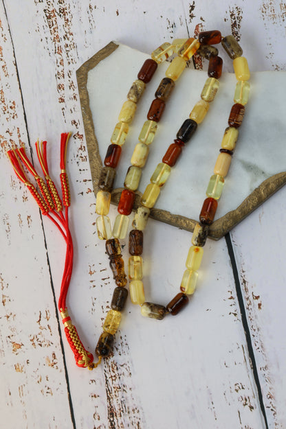 Mackintosh Oreo Amber Misbah – 45 Antique Beads + 3 Spares
