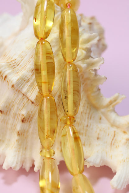 Natural Citron Amber Misbah – 33 Olive Beads