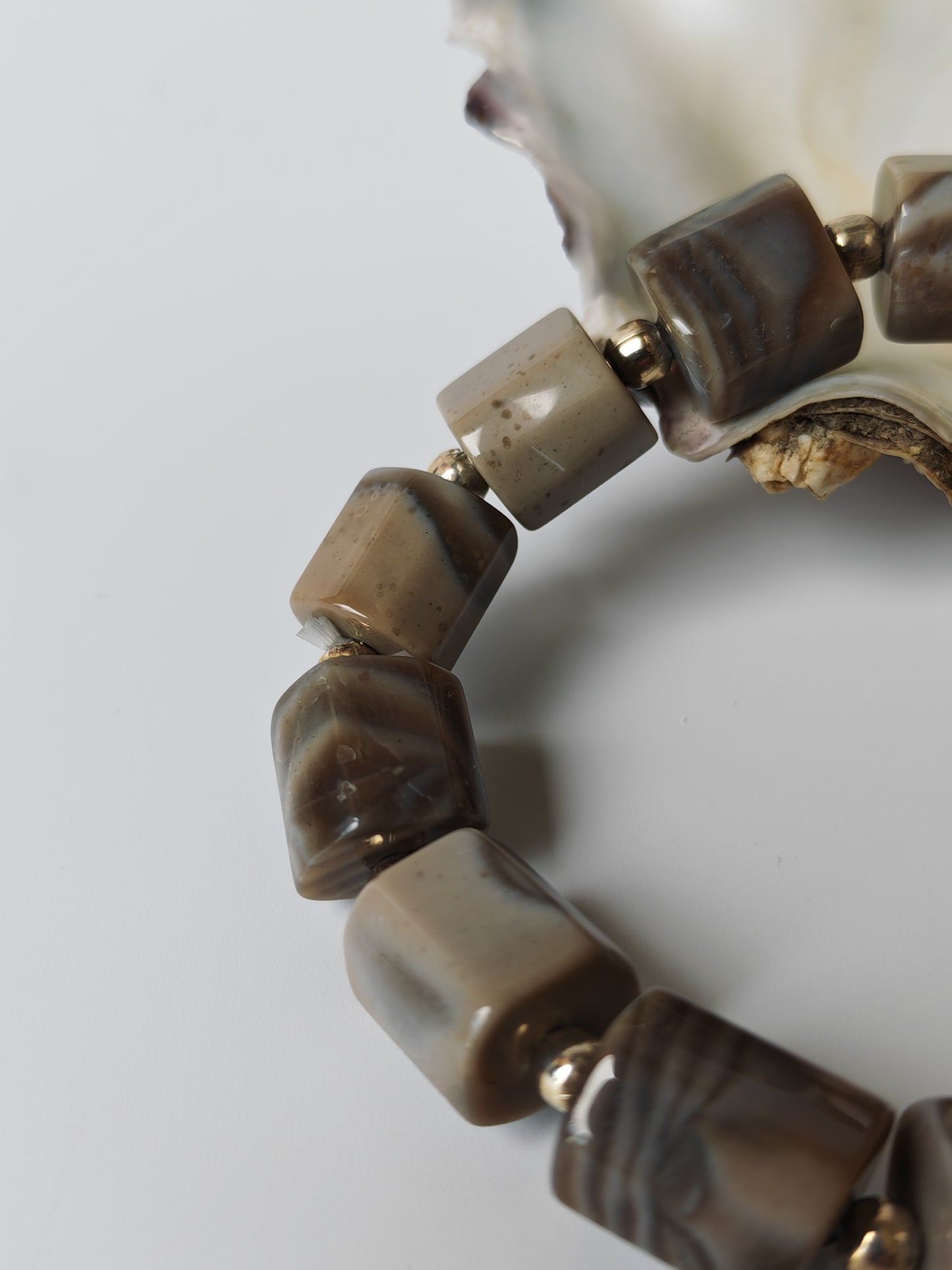 Striped Flint Stone Bracelet | One-of-a-Kind Handmade Piece