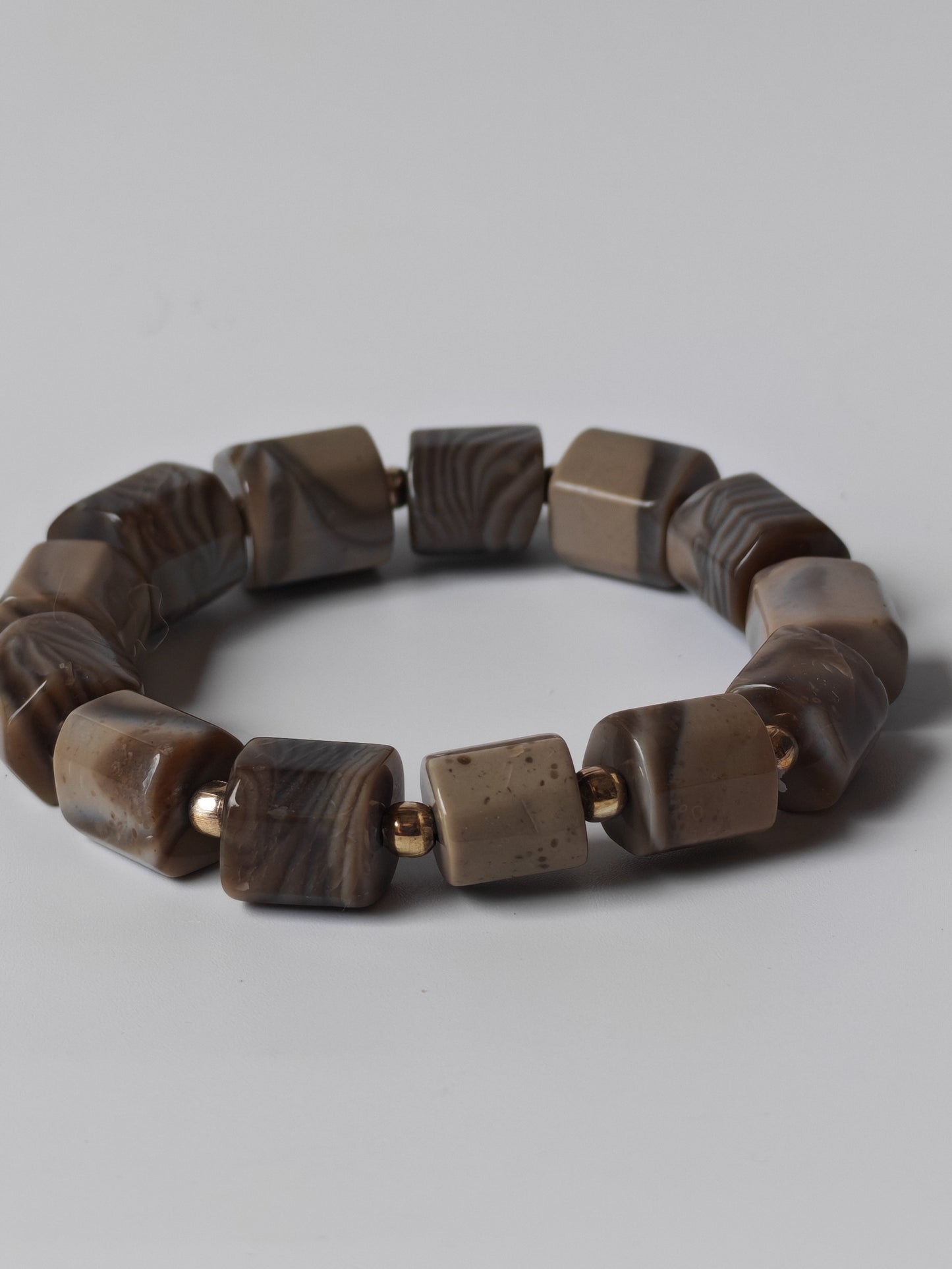 Striped Flint Stone Bracelet | One-of-a-Kind Handmade Piece