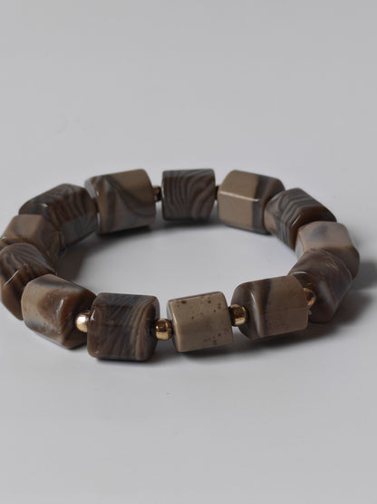 Striped Flint Stone Bracelet | One-of-a-Kind Handmade Piece