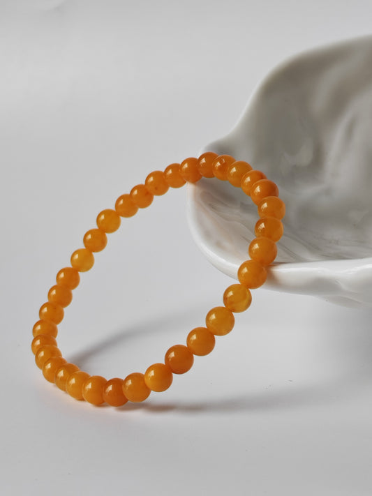 Natural Honey Amber Beaded Bracelet 5,5mm