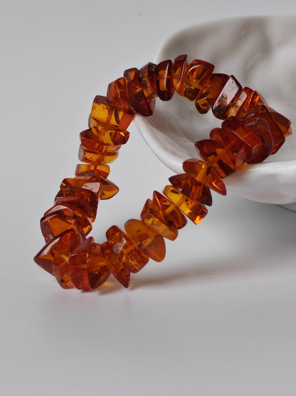 Cognac Amber Irregular Polished Bracelet
